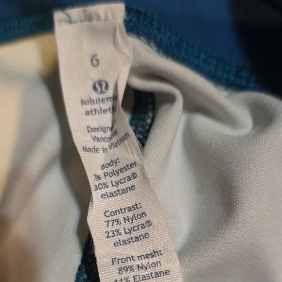 Lululemon Athletica Blue and Yellow Text Leggings - Picture 6 of 6